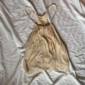 Cream eyelet crop top